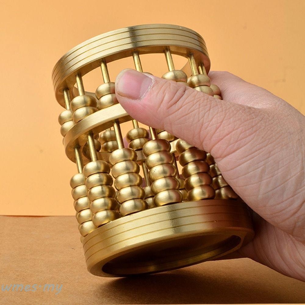 Wmes1 鉛筆盒罐,金色算盤形黃銅筆筒,裝飾花瓶廣泛使用裝飾迷你辦公桌收納盒文具杯辦公室