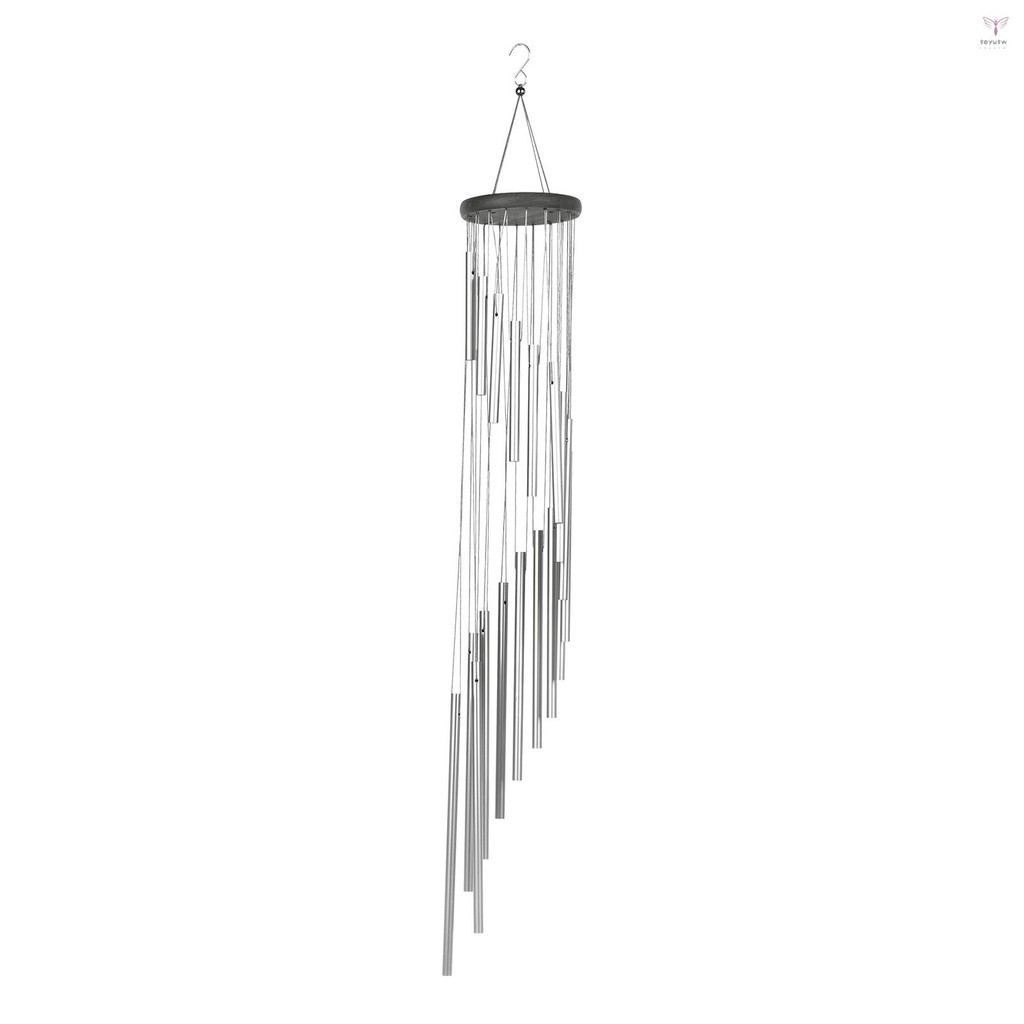35 英寸 18 條經典旋轉風鈴實木鋁合金管用於家庭陽台露台裝飾