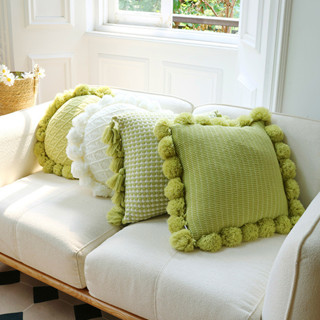 小跟班芥末綠北歐現代ins風腈綸針織沙發抱枕高顏值網紅家居軟裝靠墊枕JHS 抱枕