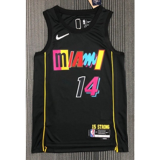 熱賣球衣 2022 NBA球衣邁阿密熱火隊14#HERRO黑色75號城市版新款籃球球衣