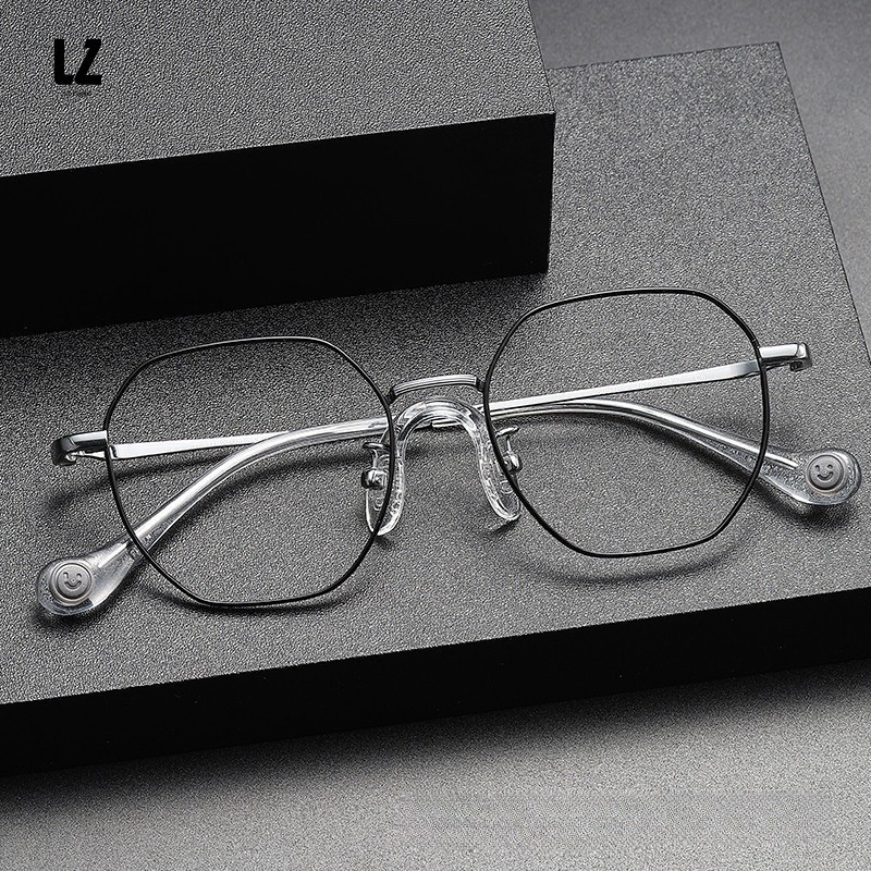 【LZ鈦眼鏡】兒童眼鏡框架 純鈦鏡框 近視眼鏡框女多邊形防藍光可配度數小臉80948純鈦男