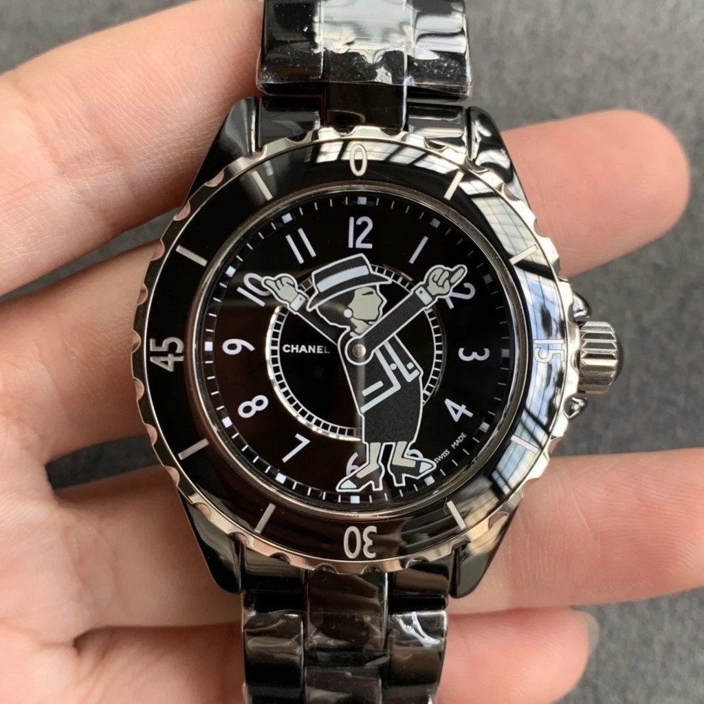 KOR廠香奈兒J12系列H5518自動機械MADEMOISELLE腕錶 韓版高密度進口黑陶瓷男女手錶38毫米