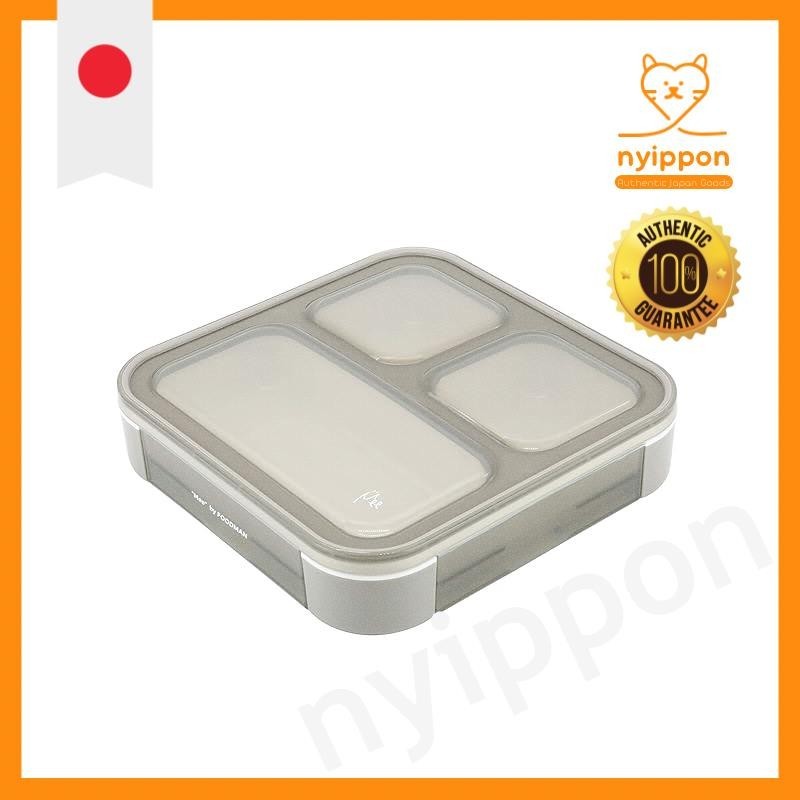 CB JAPAN Foodman 便当盒 直立式便当盒 薄型便当盒 Mee 500 毫升 灰色 防漏 W 密封 4 点锁