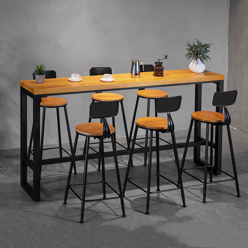 吧台桌家用簡約創意現代酒吧餐廳靠牆實木桌椅組合高腳桌長條桌吧檯桌 靠墻桌 長條桌 桌子