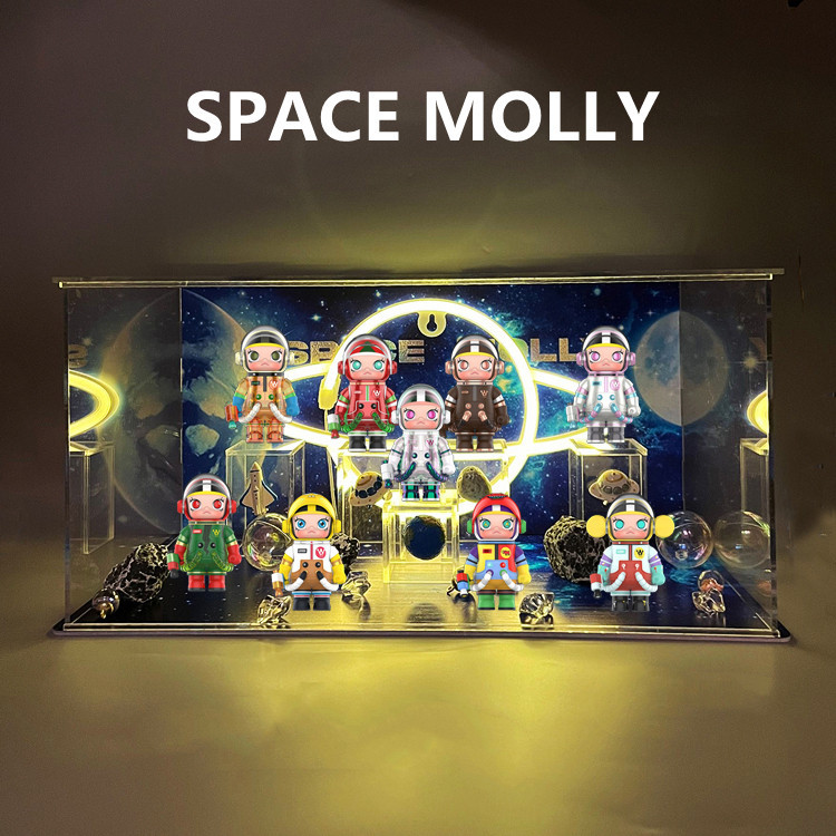 【手辦展示盒】泡泡瑪特 MEGA珍藏系列100% SPACE MOLLY週年盲盒場景收納展示盒