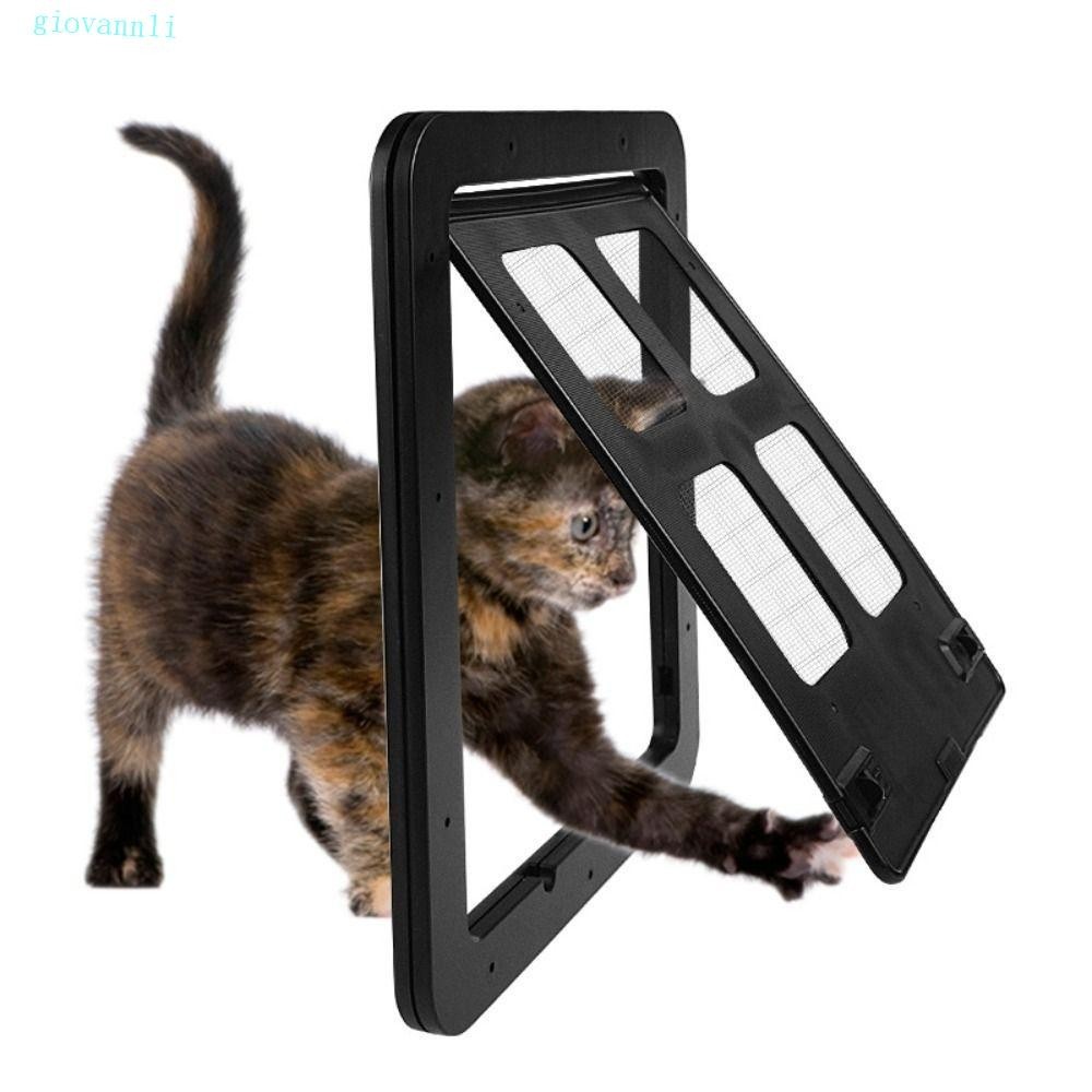 GIOVANN大寵物屏風門,可上鎖ABS狗貓窗門,安全自由進入易於安裝寵物用品狗貓翻板門戶外