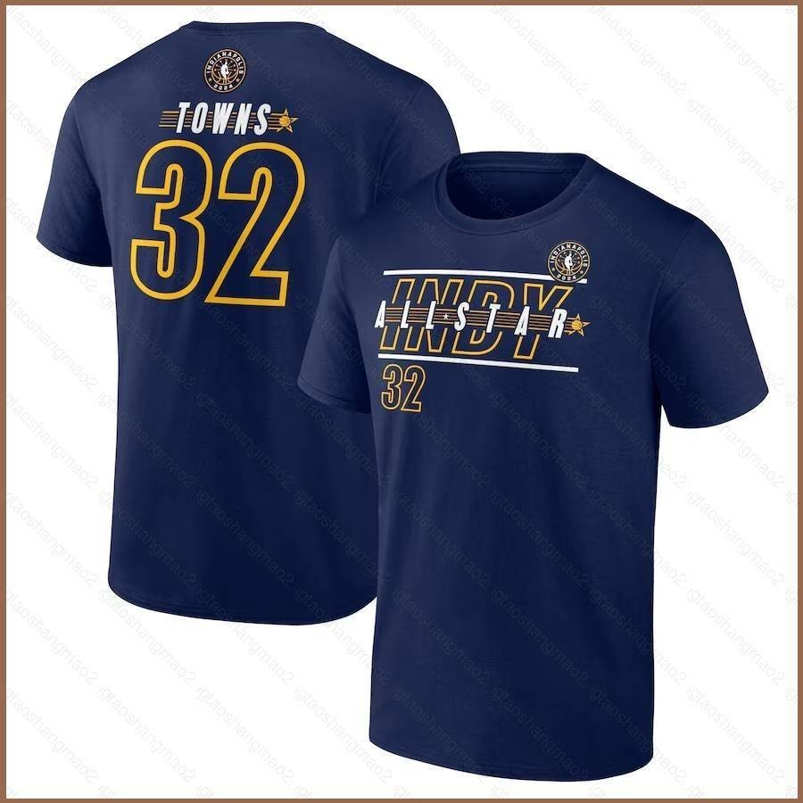 Sl NBA 2024 NBA 全明星明尼蘇達森林狼隊 Karl-Anthony Towns 球衣海軍 T 恤兒童成人加