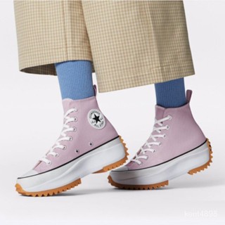 跑鞋run Star HikePink 紫色高幫打底運動帆布鞋男鞋滑板鞋171668C