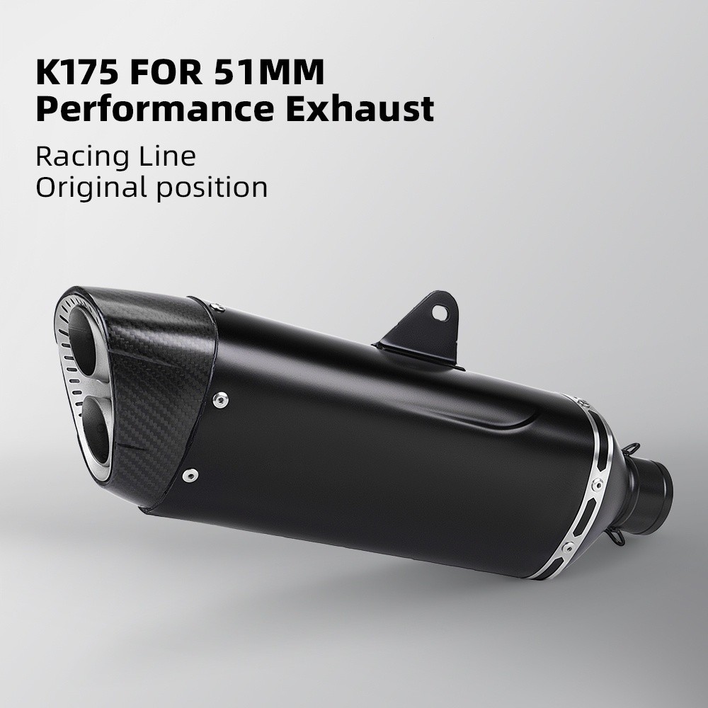 AK 適用於MT09 MT07 R3排氣管改裝消聲器不鏽鋼雙孔51mm通用尾段