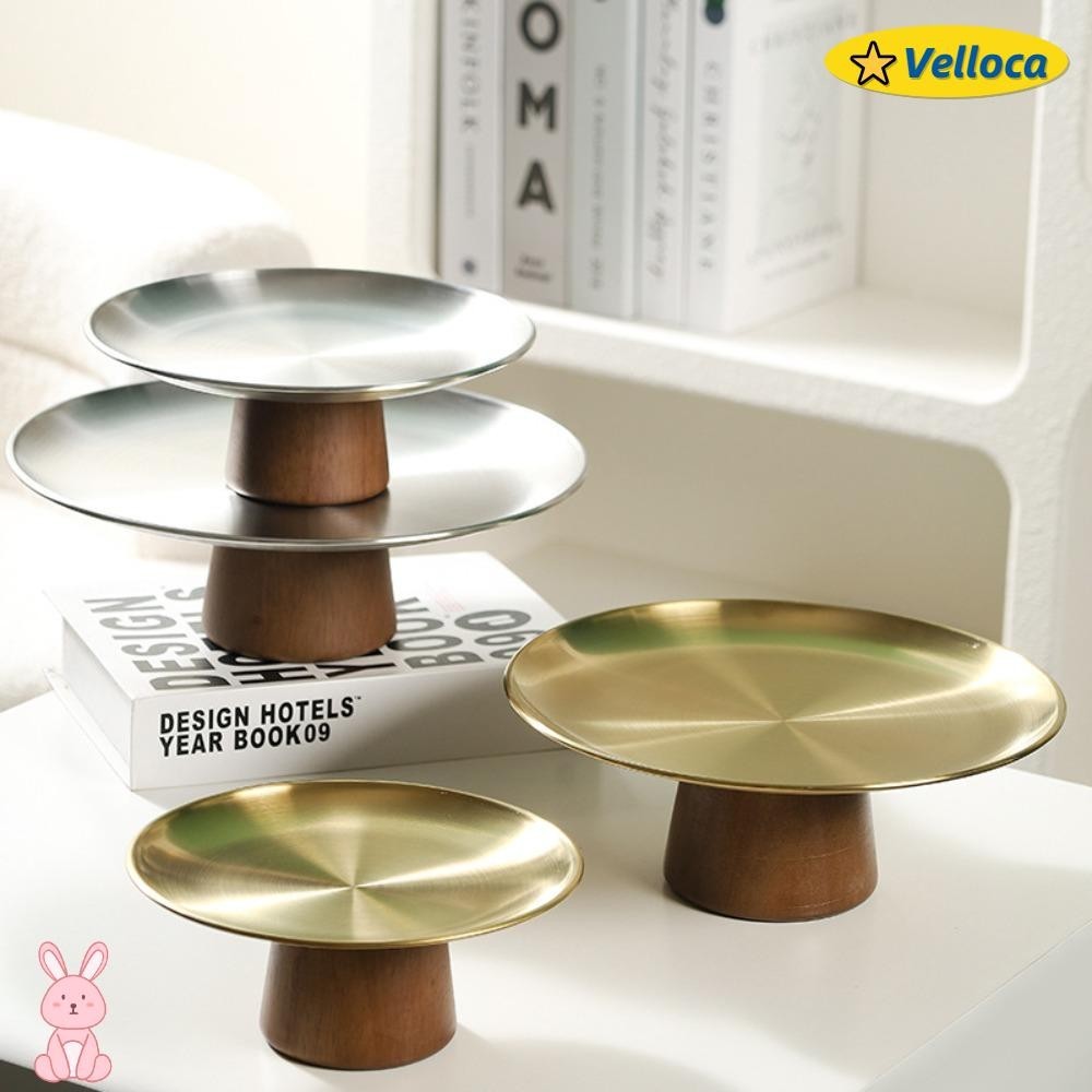 VELLOCA1蛋糕托盤,現代不銹鋼水果展示盤,新建圓度簡單家庭甜點盤