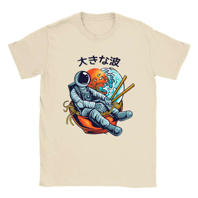 宇航員拉麵 T 恤 Geek Kawaii 日本料理 T 恤麵條男士搞笑