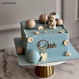 Appl 全新一個生日快樂蛋糕裝飾亞克力玫瑰金一個紙杯蛋糕裝飾兒童 1 歲生日派對蛋糕裝飾嬰兒淋浴 TW
