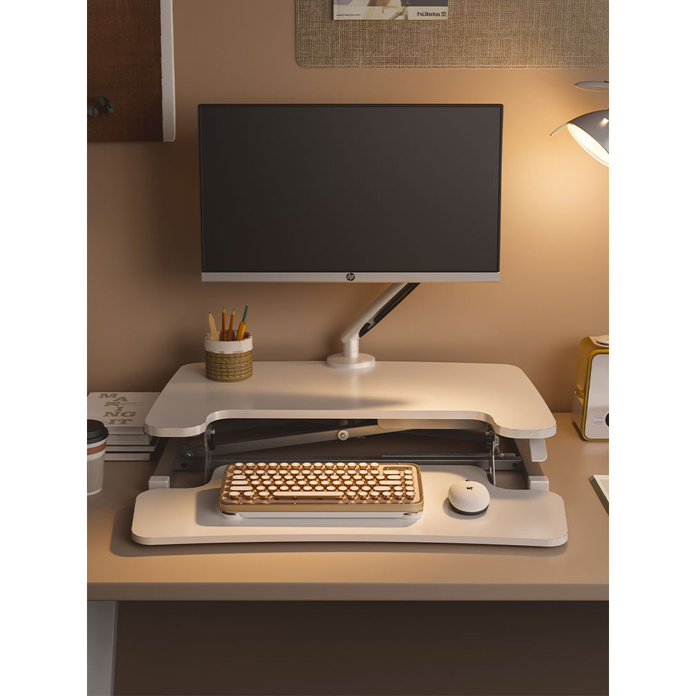 桌面升降台電腦升降台站立辦公桌上显示器升降台小型氣動MX1