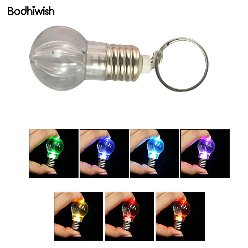 [BHW]✪Led手電筒燈泡鑰匙圈鑰匙扣燈手電筒彩虹色禮物