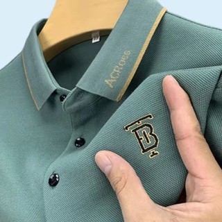 SHP潮牌短袖 夏季男士短袖T恤刺繡翻領大碼POLO衫中青年休閒商務外貿男裝上衣