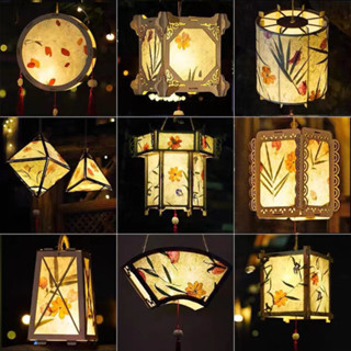 精選良品 新年創意古風燈籠diy手工材料兒童自制漢服花燈手提宮燈發光燈籠 DIY創意生活