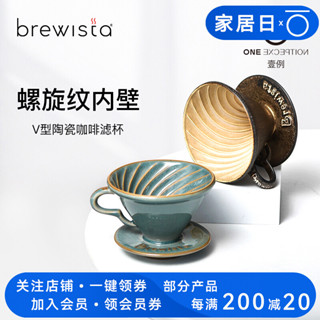 【咖啡配件】Brewista陶瓷手衝咖啡濾杯V60景德鎮螺旋紋滴濾式過濾杯復古hero