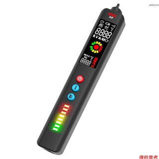 BSIDE X2 智慧電筆萬用表 LCD屏數字萬用表電壓表 帶照明燈 帶工業測溫功能 黑色（不帶電池）