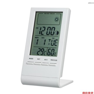 迷你室內數顯溫溼度計 小型桌面家用電子溫度計溼度計 ℃/℉溫度+溼度顯示 溫溼度表帶天氣預測 時間日期顯示 CX-220