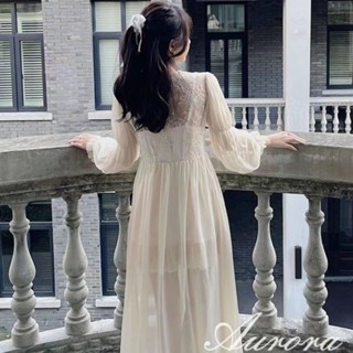 胖胖美依 睡裙 睡衣 家居服 很仙很美的睡衣復古優雅性感宮廷風長款睡袍雪紡紗氣質晨袍-3939.