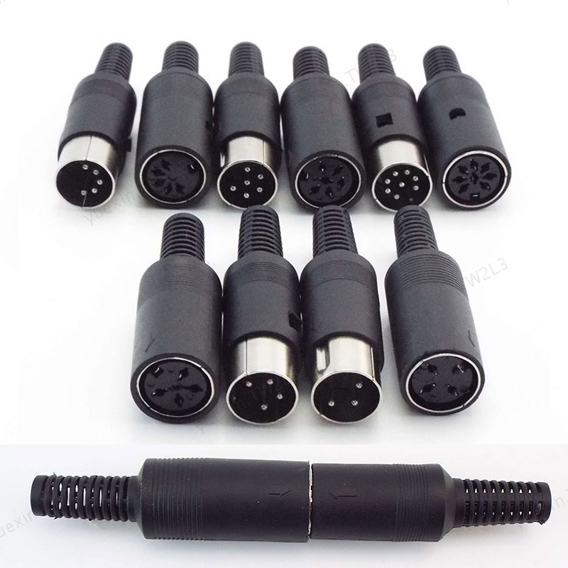 Din 連接器公+母 DIN 插頭插孔插座連接器 3pin 4pin 5pin 6pin 7p 8PIN 機箱電纜安裝帶