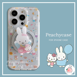 可愛的Hello Kitty米菲兔支架無線充電手機殼適用於 iPhone 16 15 14 13 12 Pro Max