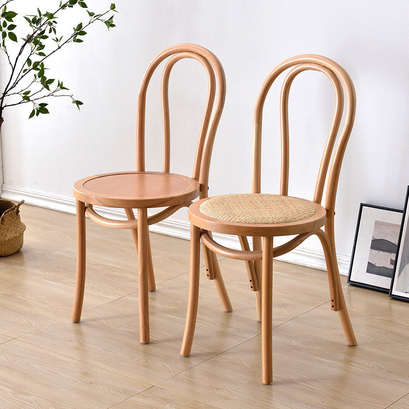 藤椅索耐特thonet美式法式復古實木中古家用餐廳靠背椅子藤編餐椅