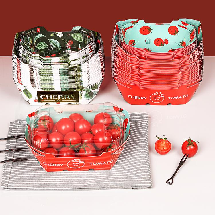 現貨【水果盒】一次性水果船型打包盒 草莓車釐子通用 創意 紙質盒子 包裝盒