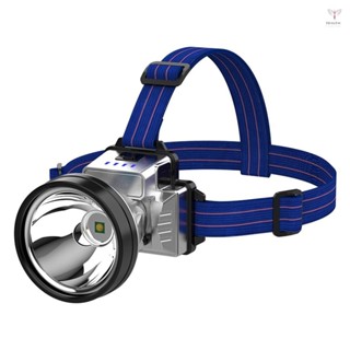 Led 頭燈手電筒可充電高亮頭燈,具有 3 種燈光模式支持運動和移動電源功能,適用於戶外露營遠足釣魚跑步
