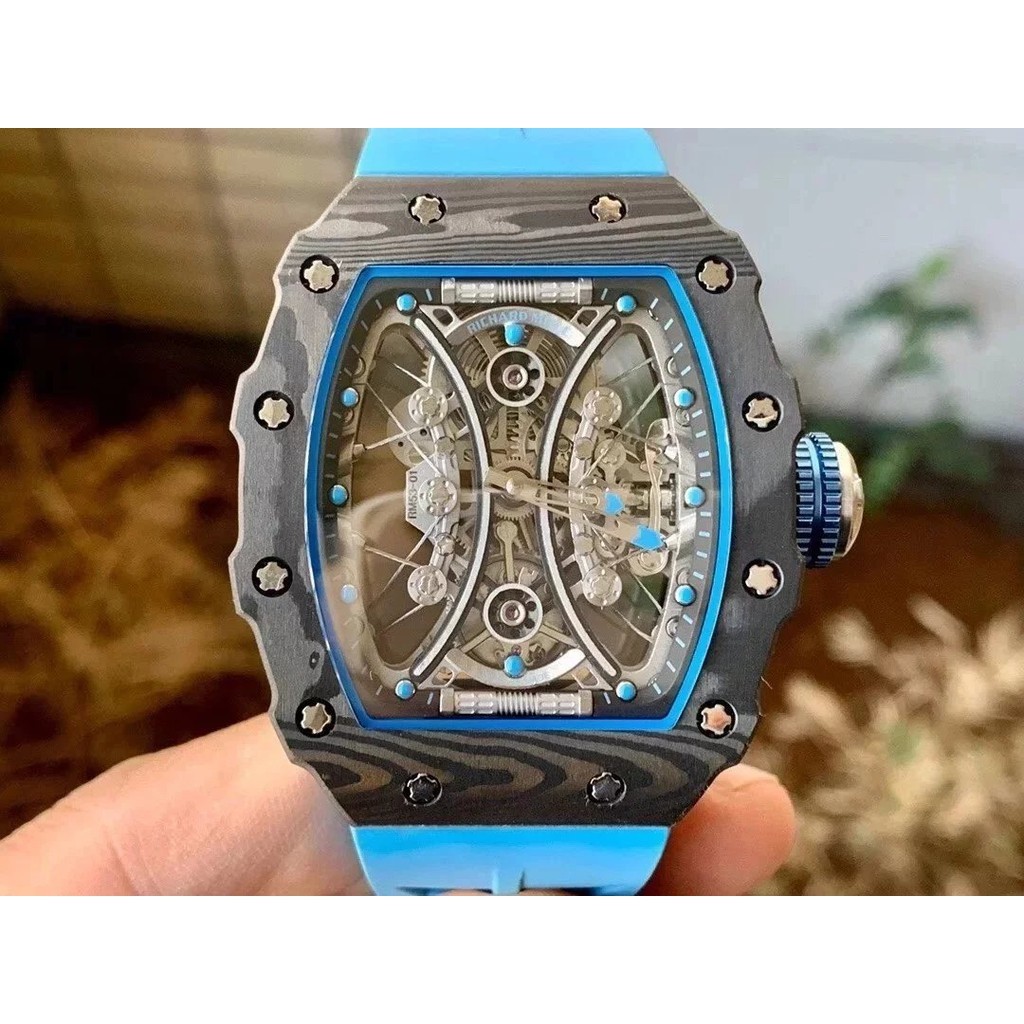 現貨JB理查德米爾RM53-01陀飛輪腕錶，全身碳釺維+真陀飛輪心臟，號稱腕錶界的“蘭博基尼第六元素”.手錶男士腕錶防水