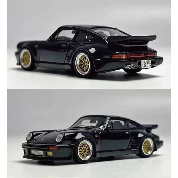 MASTER 1:64合金汽車模型開蓋版保時捷911 930 Turbo黑鳥收藏擺件