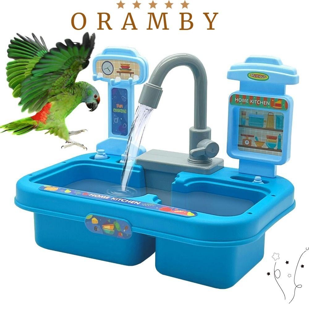 ORAMBEAUTY鸚鵡浴缸,帶水龍頭多功能鳥的浴缸,對於小型中型鳥類自動淋浴箱