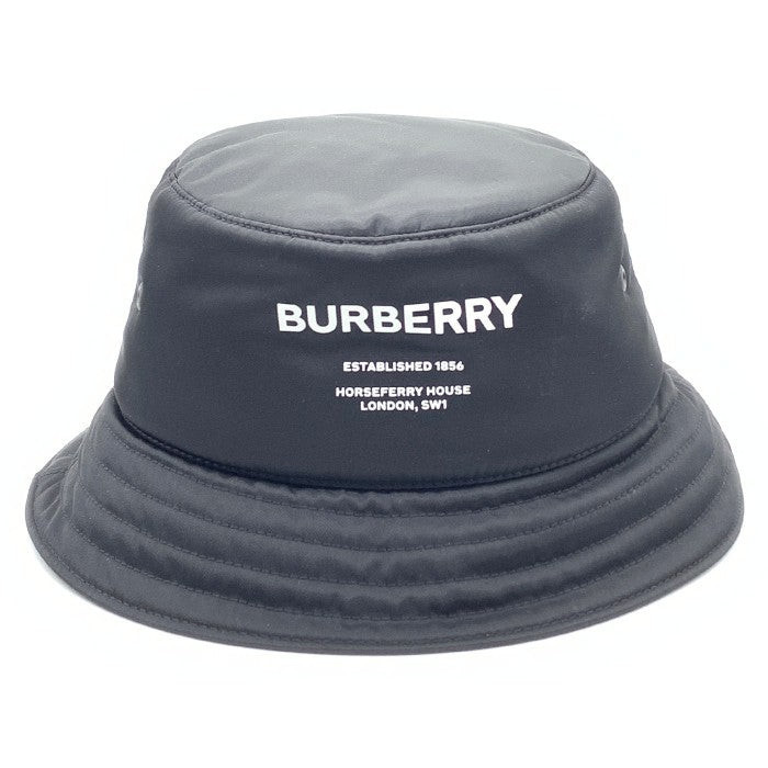 BURBERRY帽子 肩背水桶包黑色 尼龍 日本直送 二手
