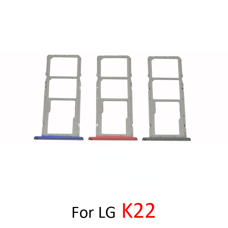 手機 SIM SD 卡托盤適用於 LG K22 K200 原裝全新 SIM 芯片卡槽支架抽屜部件黑色藍色紅色 + 插針