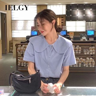 IELGY 荷葉領甜美風格女式襯衫韓式設計上衣