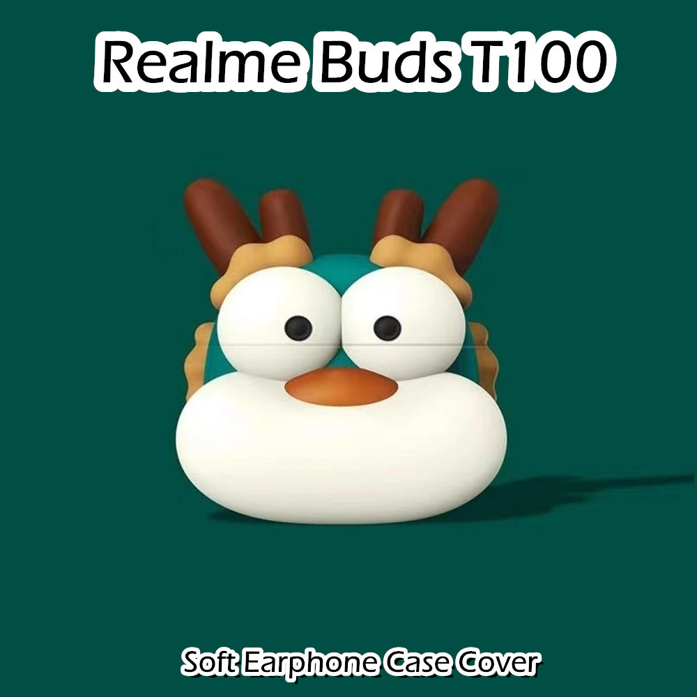 【潮流正面】適用於Realme Buds T100 保護套時尚卡通系列軟矽膠耳機套 NO.2