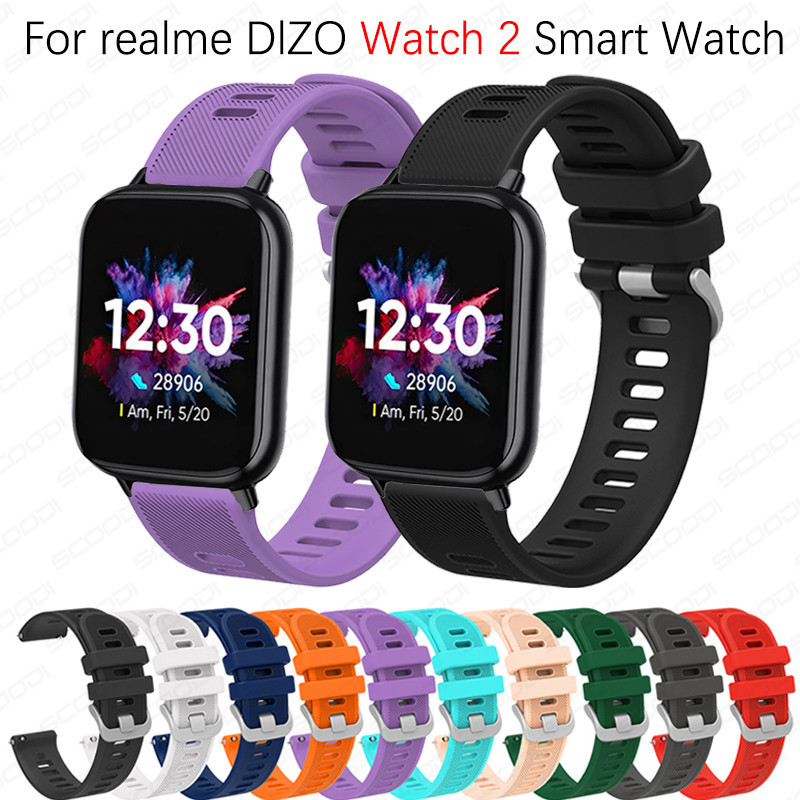 柔軟矽膠運動帶適用於Realme DIZO Watch 2智能手錶更換手環