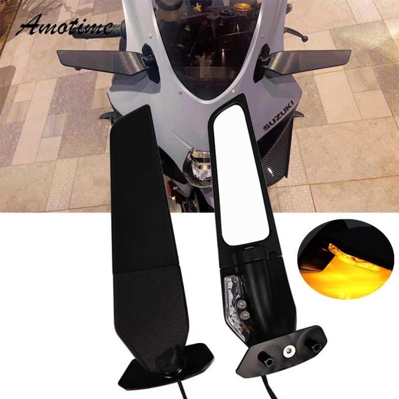 鈴木GSX-R 1000 R機車後視鏡改進型機翼可調旋轉後視鏡GSX-R 1000GSXR 1000 2017-2022