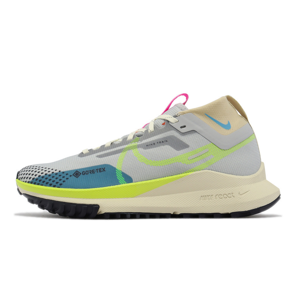 Nike 慢跑鞋 Wmns React Pegasus Trail 4 GTX 女鞋 防水 灰 綠 DJ7929-002