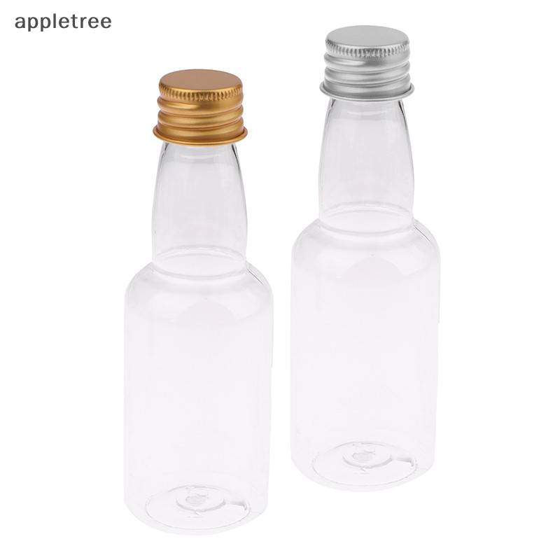 Appl 10 件 50 毫升迷你透明 PET 可再填充小酒瓶,用於派對婚禮酒瓶,帶防漏螺旋蓋 TW