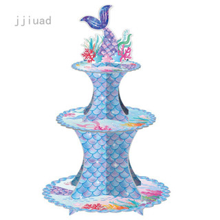 Jjiuad 美人魚主題蛋糕架 生日派對裝飾 蛋糕託蛋糕架