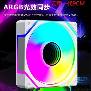 9CM稜境機箱風扇神光衕步5v三針argb pwm溫控CPU散熱器風扇 YU