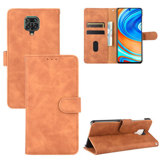 小米 Redmi 紅米Note 9S Note 9 pro Max 磁扣翻蓋膚感牛皮紋皮套素面色書本式防摔手機殼