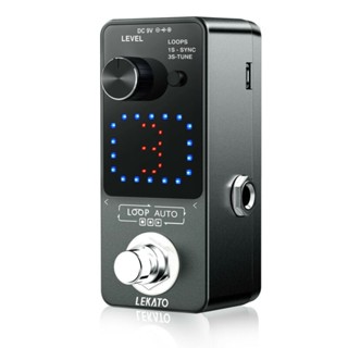 Lekato 迷你效果踏板調音器 Looper 踏板電吉他 Looper 唱片 3 Wave Slot 每 6 分鐘踏板