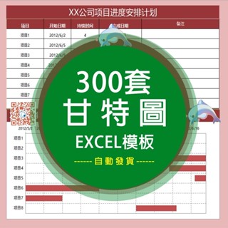 【Excel模板】 甘特圖excel模板施工裝修專案工作計劃表任務進度時間表格橫道圖 電子模板