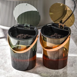 茶渣桶 泡茶垃圾桶 茶水垃圾桶 泡茶排水桶 茶水廢水桶茶渣桶茶水分離透明茶水桶垃圾桶茶盤排水桶高檔茶水桶 5903