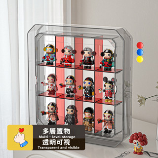 壁掛式盲盒收納展示架 泡泡瑪特展示盒 牆上置物架 透明手辦展示盒 防塵公仔置物架 盲盒展示架