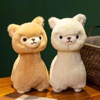 Jamxun 30CM 可愛蓬鬆羊駝毛絨玩具柔軟毛絨駱駝娃娃毛絨動物抱枕好朋友生日禮物房間裝飾