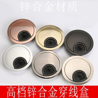 【臺灣出貨】電腦桌鋅合金電腦辦公桌桌面書桌 走線孔蓋 穿線裝飾金屬蓋板 圓形