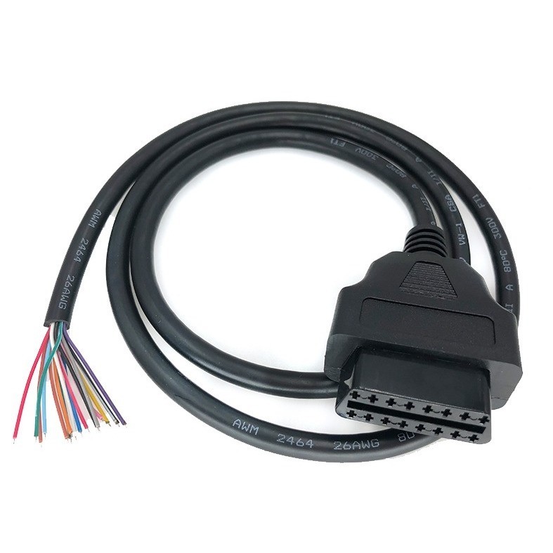 汽車16pin母接頭線開口線elm327延長線obd2線16pin OBDII OBD2外殼